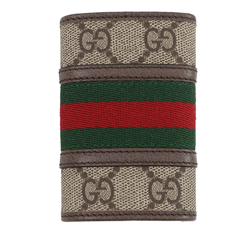 Gucci GG Supreme Web Ophidia Key Case Beige Very good - Back View
