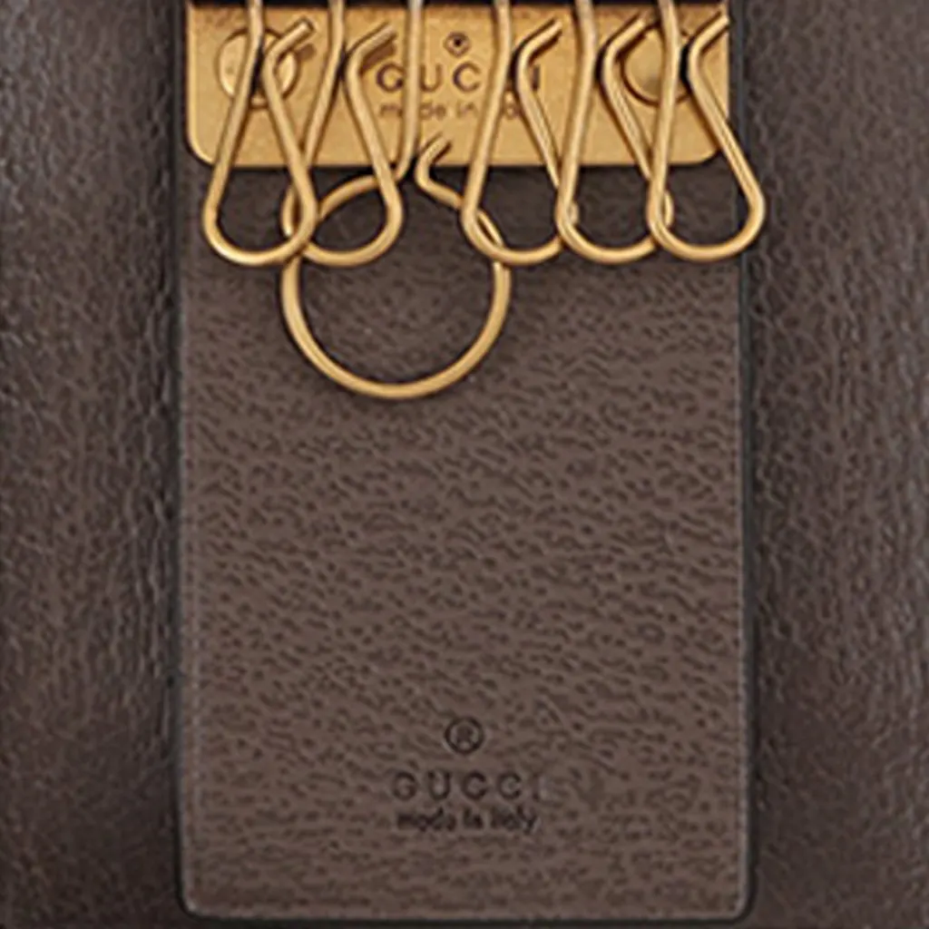 Gucci GG Supreme Web Ophidia Key Case Beige Very good - Model View