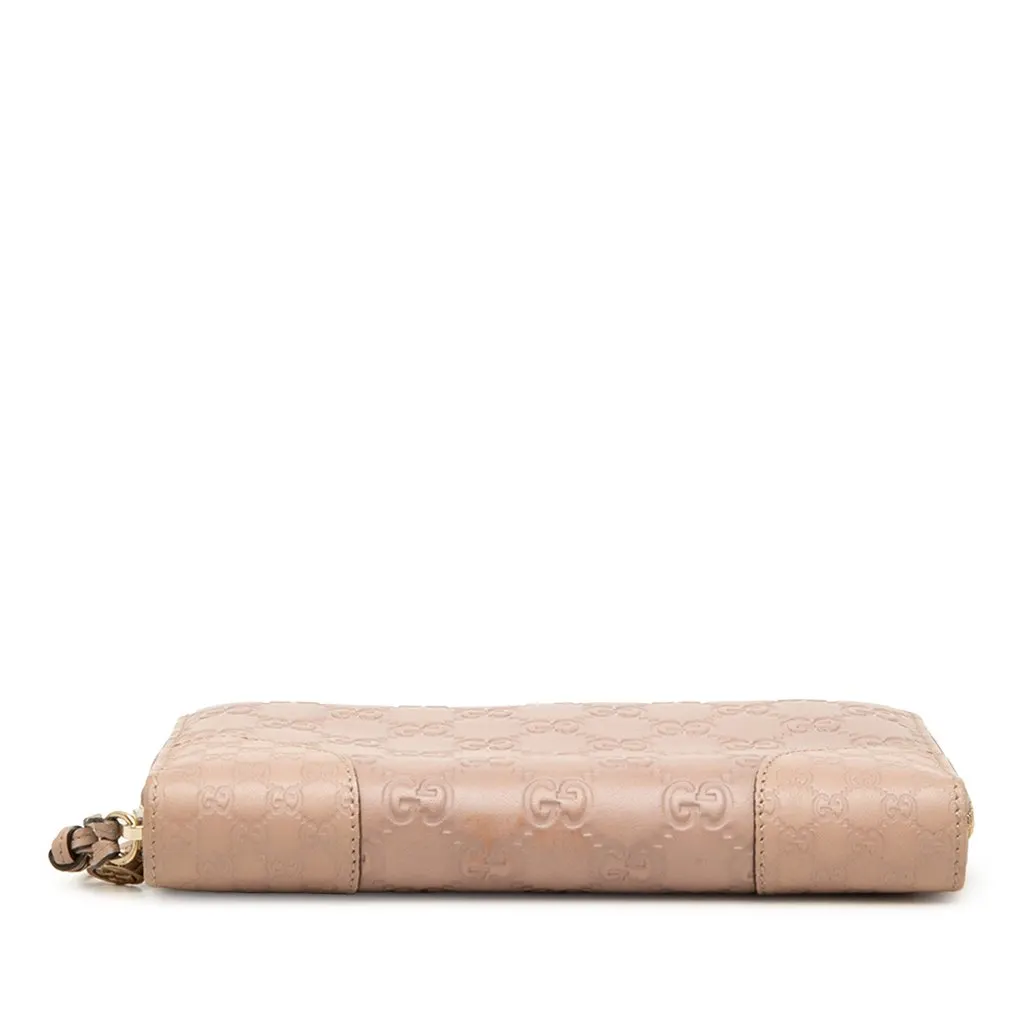 Gucci Guccissima Bree Zip Around Long Wallet Pink Leather Good - Inside View