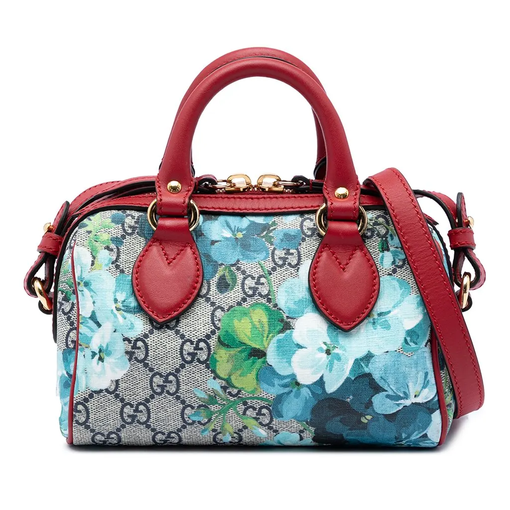 Gucci Mini GG Supreme Blooms Boston Bag Beige Very good - Front View