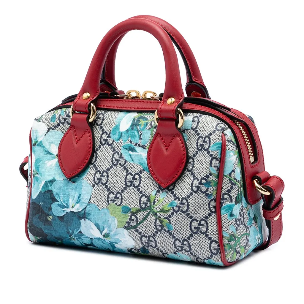 Gucci Mini GG Supreme Blooms Boston Bag Beige Very good - Back View