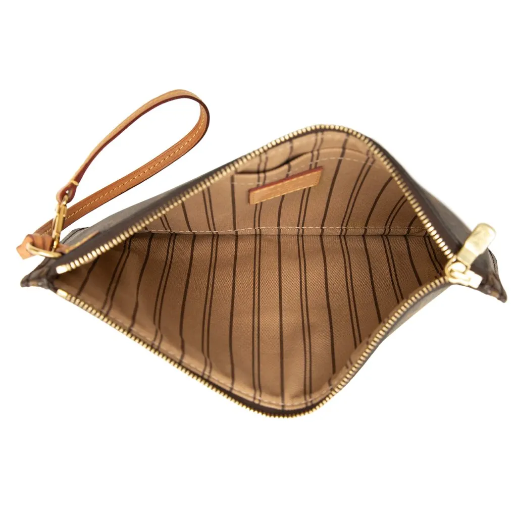 Louis Vuitton Monogram Neverfull MM Pouch Brown Canvas Very good - Model View