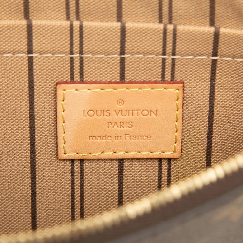 Louis Vuitton Monogram Neverfull MM Pouch Brown Canvas Very good - Box View