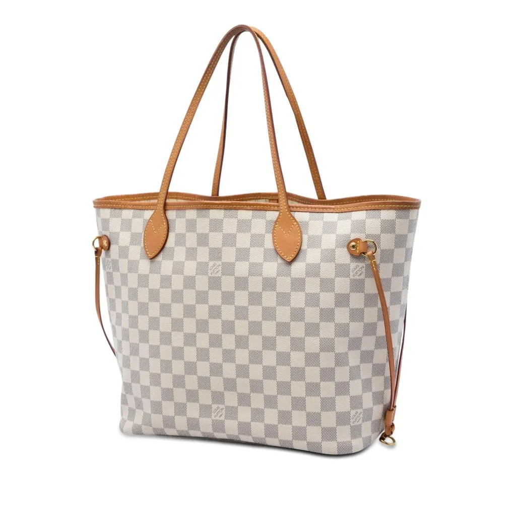 Louis Vuitton Damier Azur Neverfull MM White Very good - Back View