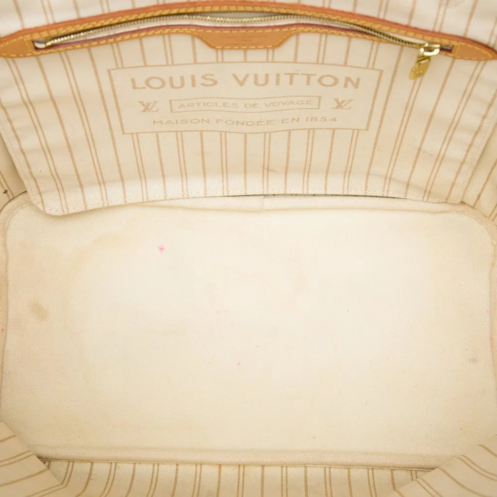 Louis Vuitton Damier Azur Neverfull MM White Very good - Model View