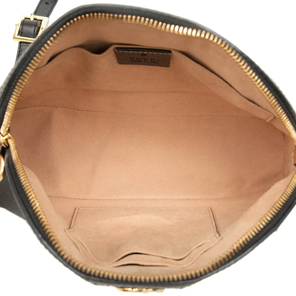 Gucci Small Calfskin Web Ophidia Dome Crossbody Black Leather Very good - Model View