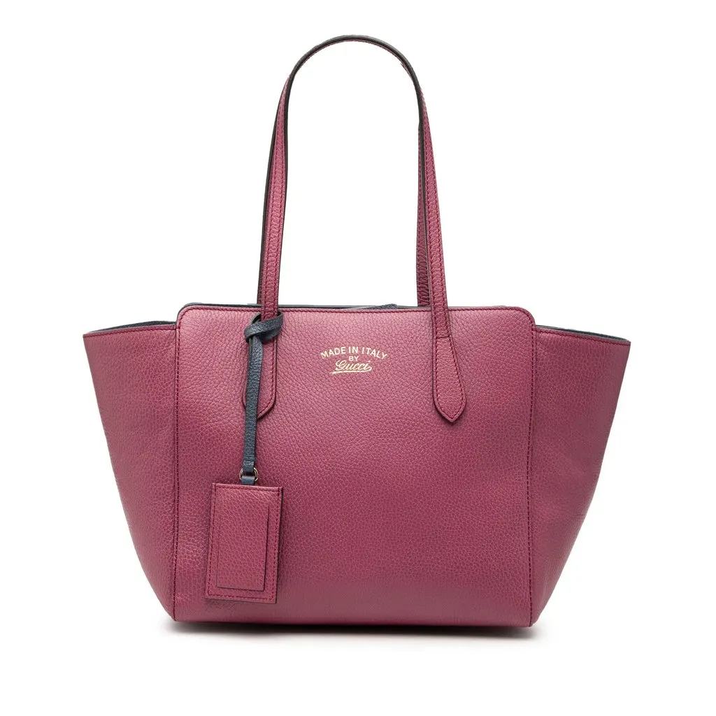Gucci Medium Dollar Calfskin Swing Tote Purple Leather Very good - Front View