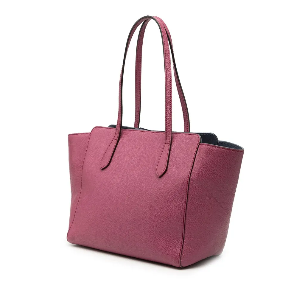 Gucci Medium Dollar Calfskin Swing Tote Purple Leather Very good - Back View