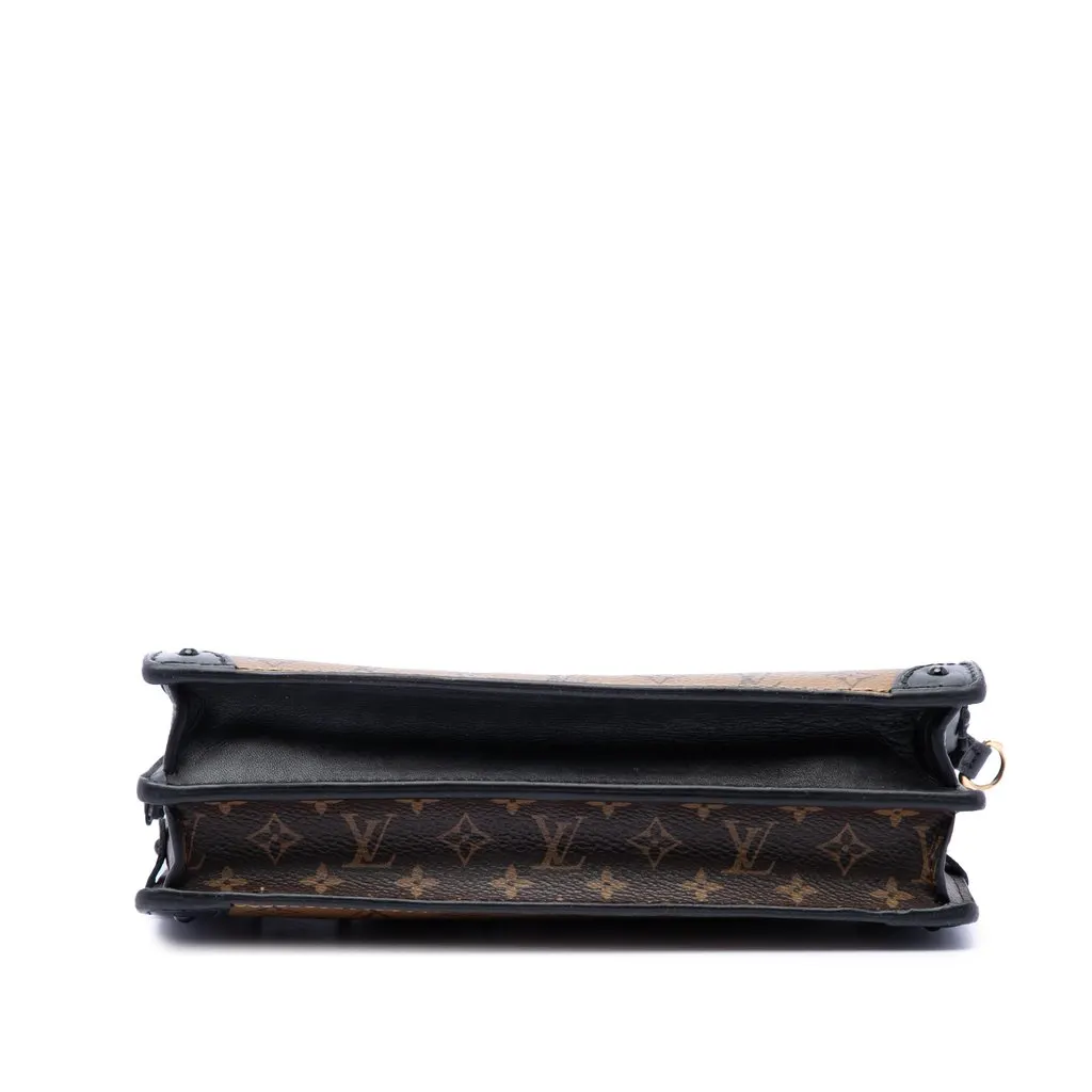 Louis Vuitton Monogram Reverse Trunk Clutch Brown Canvas Good - Inside View