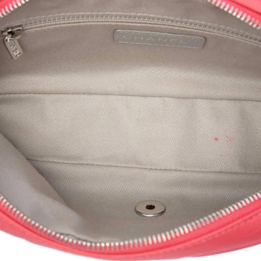 Chanel Medium Quilted Caviar Easy Flap Pink Leather Very good - Model View