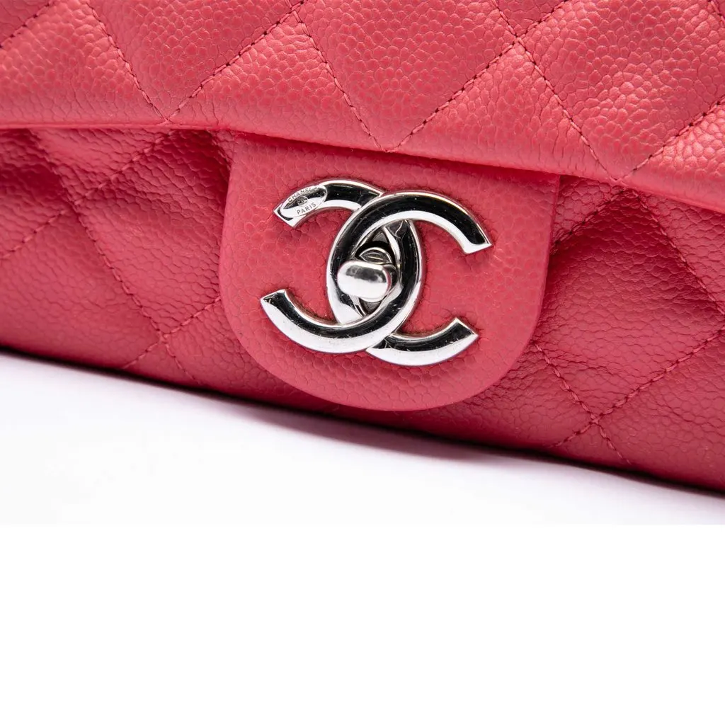 Chanel Medium Quilted Caviar Easy Flap Pink Leather Very good - Box View