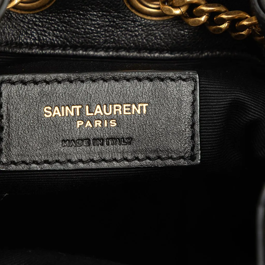 Saint Laurent Mini Chevron Lambskin Joe Bucket Bag Black Leather Good - Box View