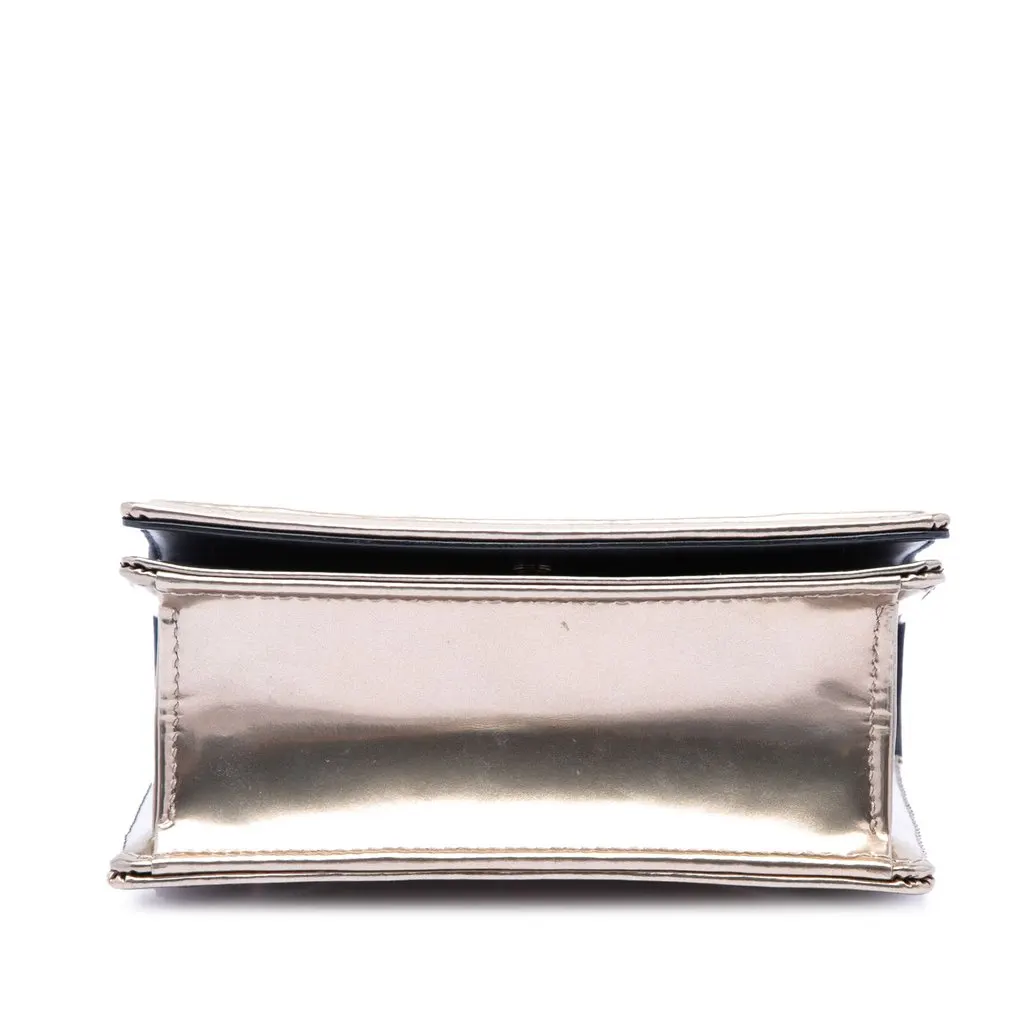 Dior Metallic Patent Microcannage Diorama Wallet on Chain Gold Leather Very good - Inside View
