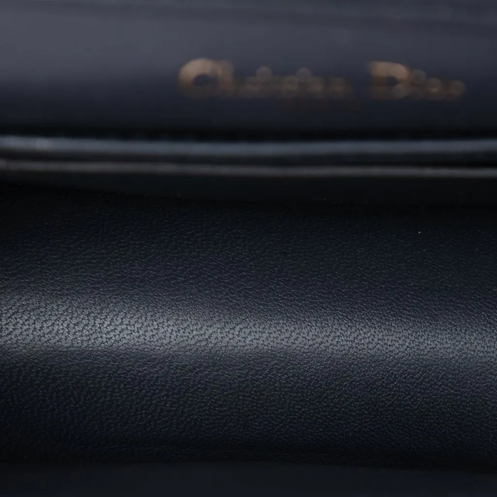 Dior Metallic Patent Microcannage Diorama Wallet on Chain Gold Leather Very good - Model View