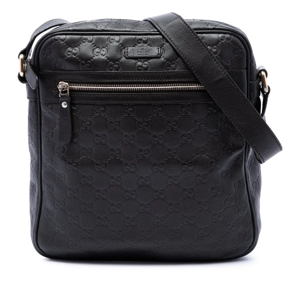 Gucci Guccissima Crossbody Brown Leather Good - Front View
