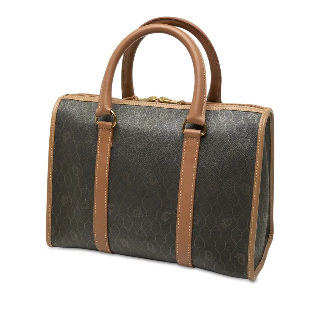 Dior Honeycomb Coated Canvas Boston Bag Black Very good - Back View
