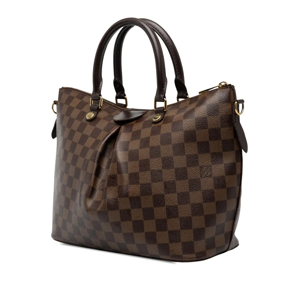 Louis Vuitton Damier Ebene Siena MM Brown Canvas Good - Back View