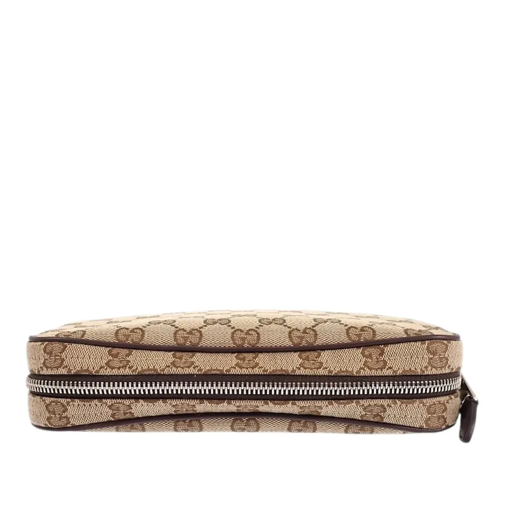 Gucci Small GG Canvas Web Crossbody Beige Canvas Very good - Model View