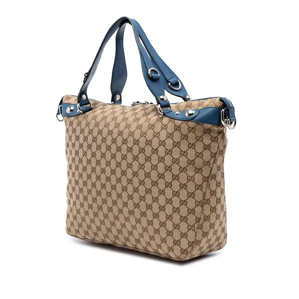 Gucci Large GG Canvas Icon Bit Satchel Beige Very good - Back View