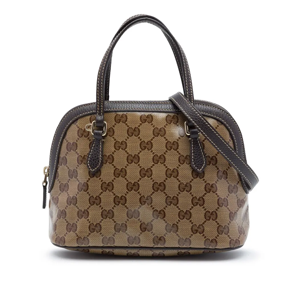 Gucci Mini GG Crystal Dome Satchel Beige Very good - Front View
