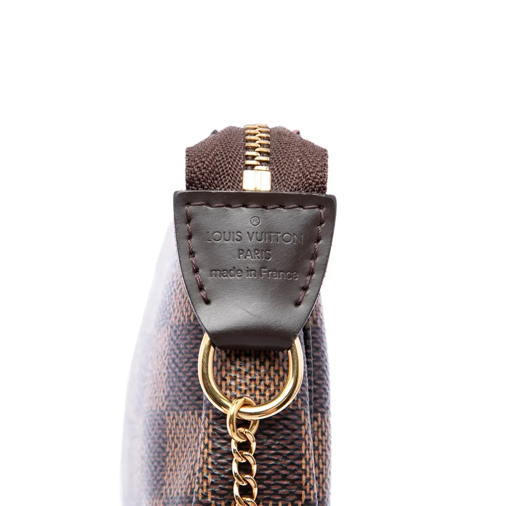 Louis Vuitton Damier Ebene Mini Pochette Accessoires Brown Canvas Very good - Box View
