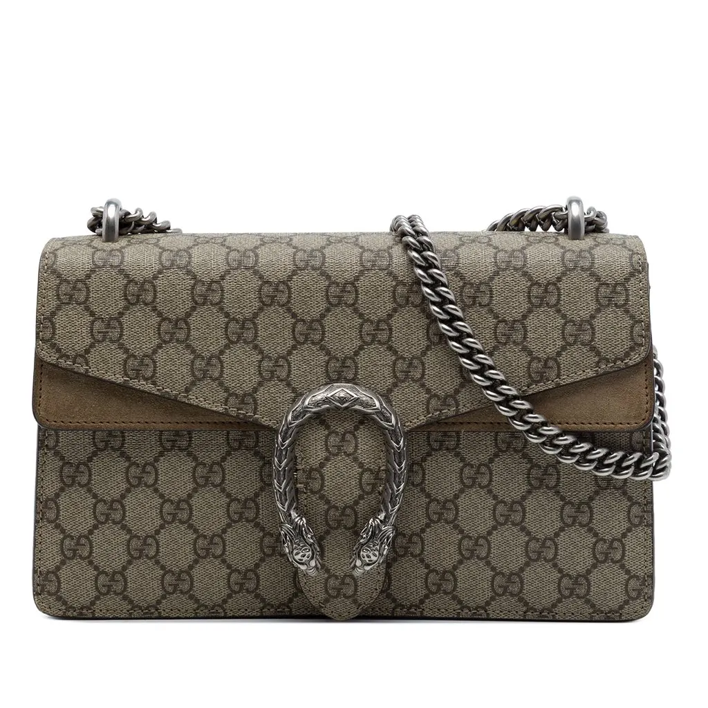Gucci Medium GG Supreme Dionysus Shoulder Bag Beige Very good - Front View