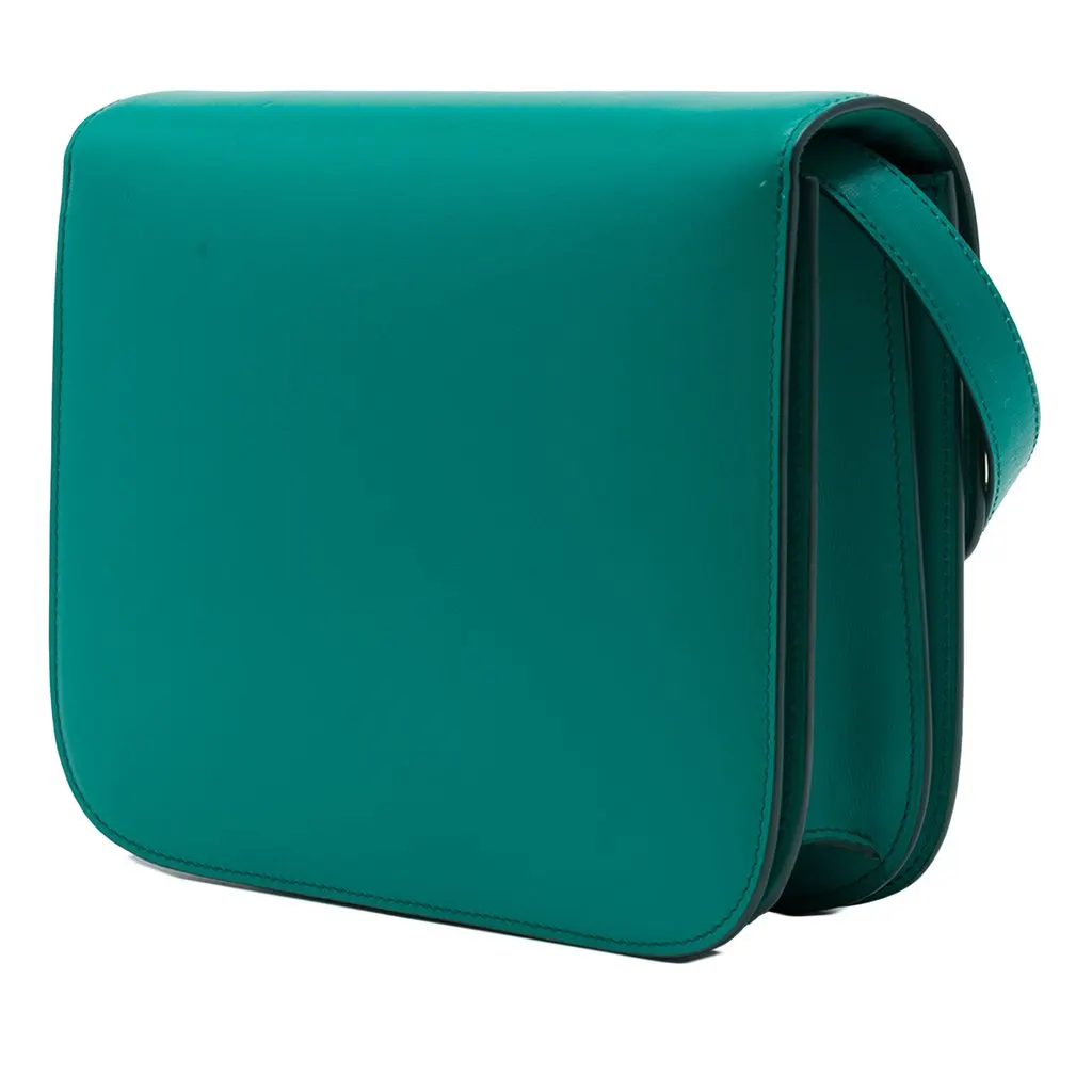 Celine Medium Calfskin Classic Box Blue Leather Very good - Back View