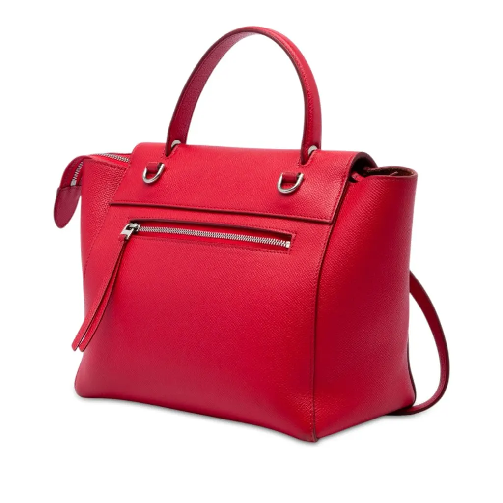 Celine Micro Grained Calfskin Belt Bag Red Leather Very good - Back View