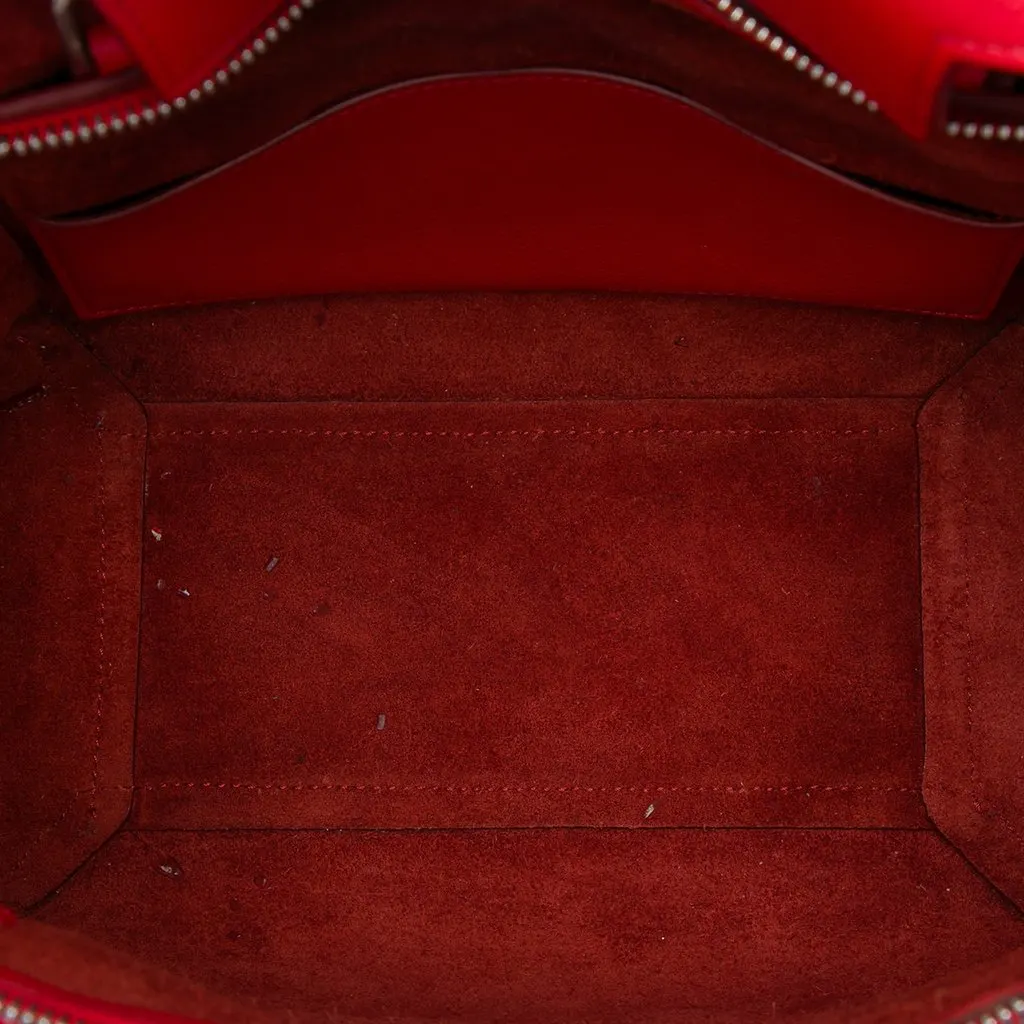 Celine Micro Grained Calfskin Belt Bag Red Leather Very good - Model View