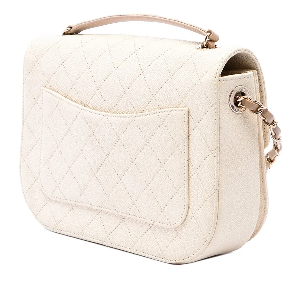 Chanel Medium Caviar Paris Cuba Thread Around Flap Brown Leather Very good - Back View