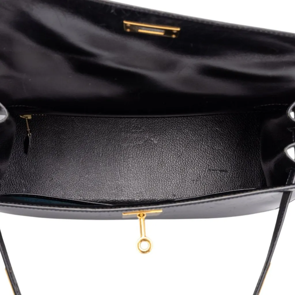 Hermès Box Calf Kelly Sellier 28 Black Leather Very good - Model View