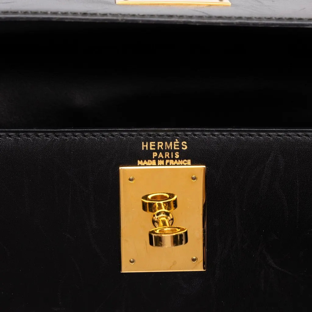 Hermès Box Calf Kelly Sellier 28 Black Leather Very good - Box View