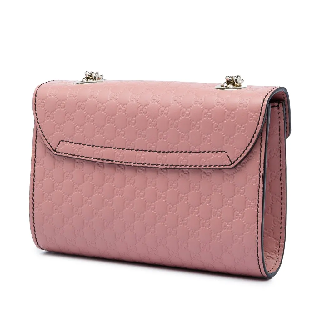 Gucci Mini Microguccissima Emily Crossbody Pink Leather Very good - Back View