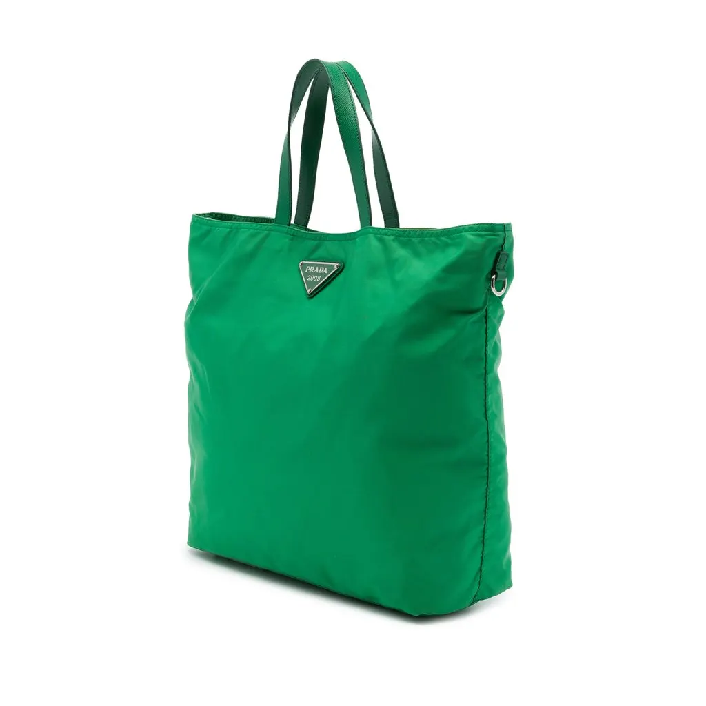 Prada Beijing Olympics Tessuto Teddy Bear Tote Green Polyamide Good - Back View