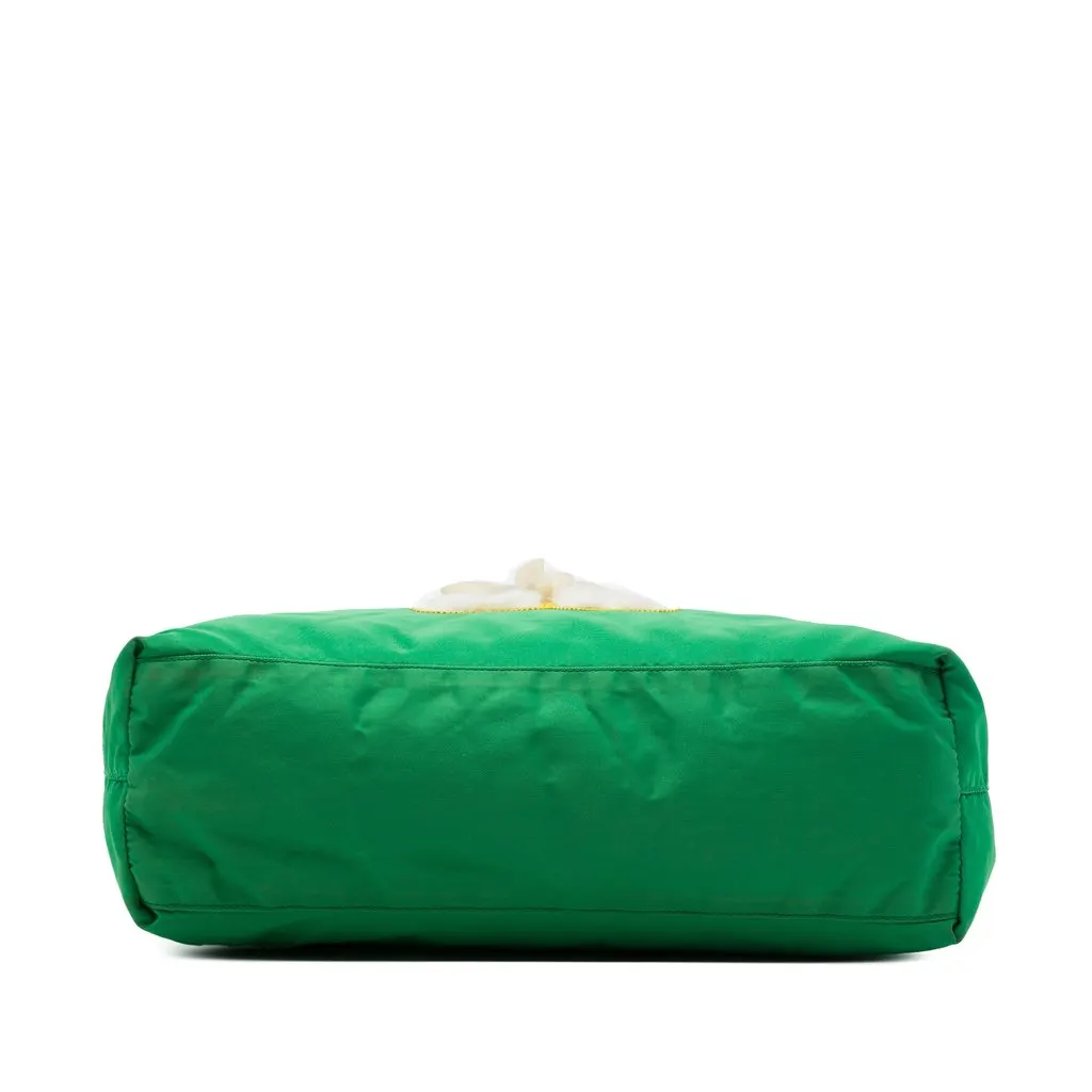 Prada Beijing Olympics Tessuto Teddy Bear Tote Green Polyamide Good - Inside View