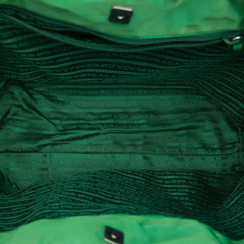 Prada Beijing Olympics Tessuto Teddy Bear Tote Green Polyamide Good - Model View