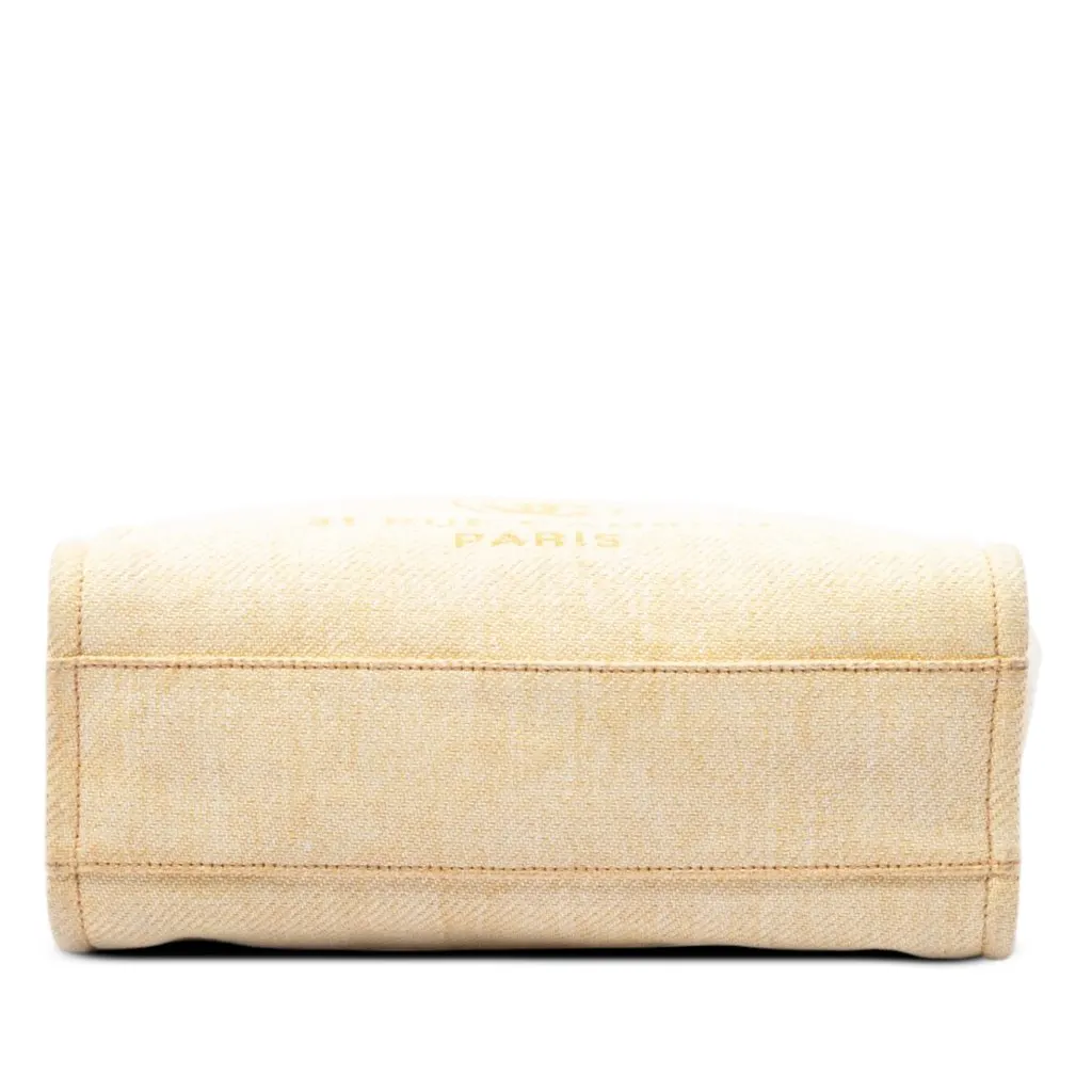 Chanel Small Raffia Deauville Tote Yellow Very good - Inside View