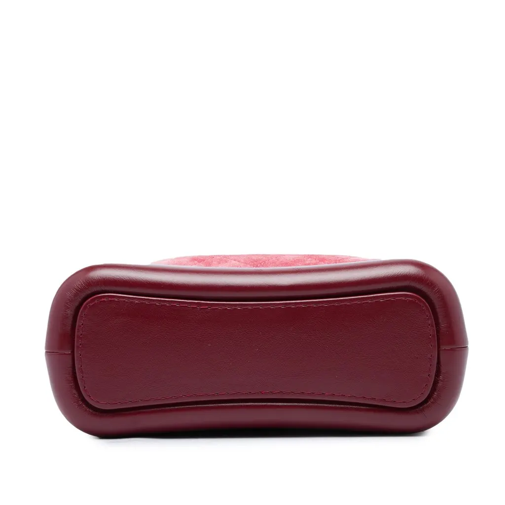 Chanel Small Quilted Suede Gabrielle Hobo Red Leather Very good - Inside View
