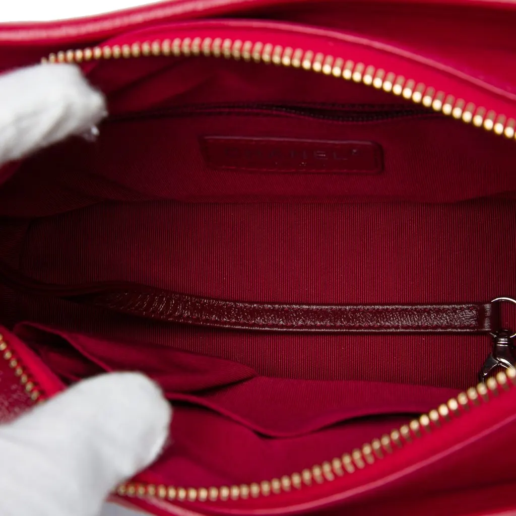Chanel Small Quilted Suede Gabrielle Hobo Red Leather Very good - Model View