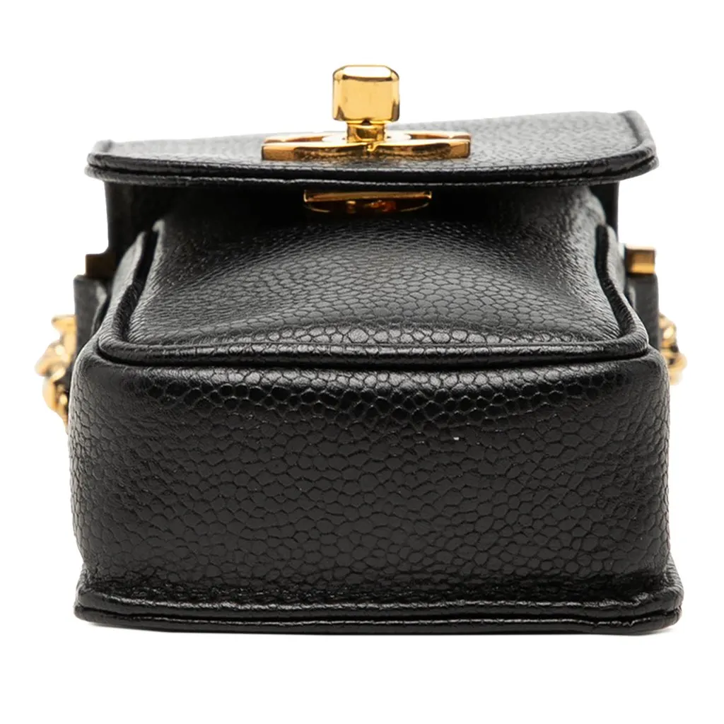 Chanel CC Caviar Phone Crossbody Black Leather Very good - Inside View