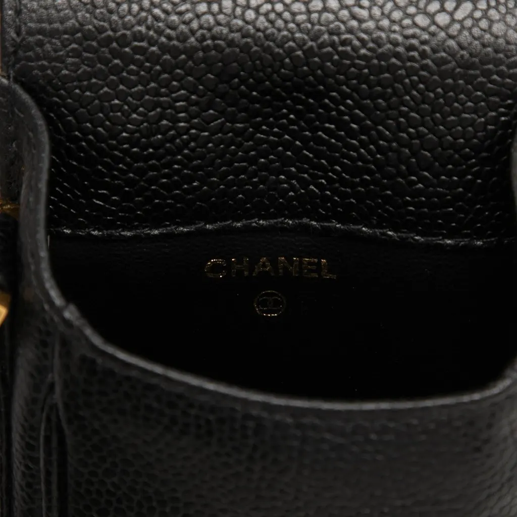 Chanel CC Caviar Phone Crossbody Black Leather Very good - Box View