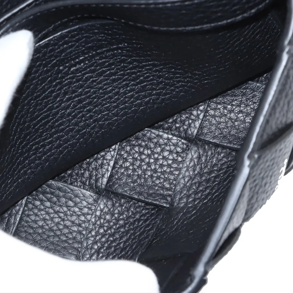 Bottega Veneta Grained Calfskin Intreccio Diago Belt Bag Black Leather Very good - Inside View