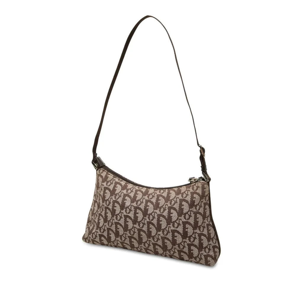 Dior Diorissimo Trotter Canvas Pochette Brown Canvas Good - Back View