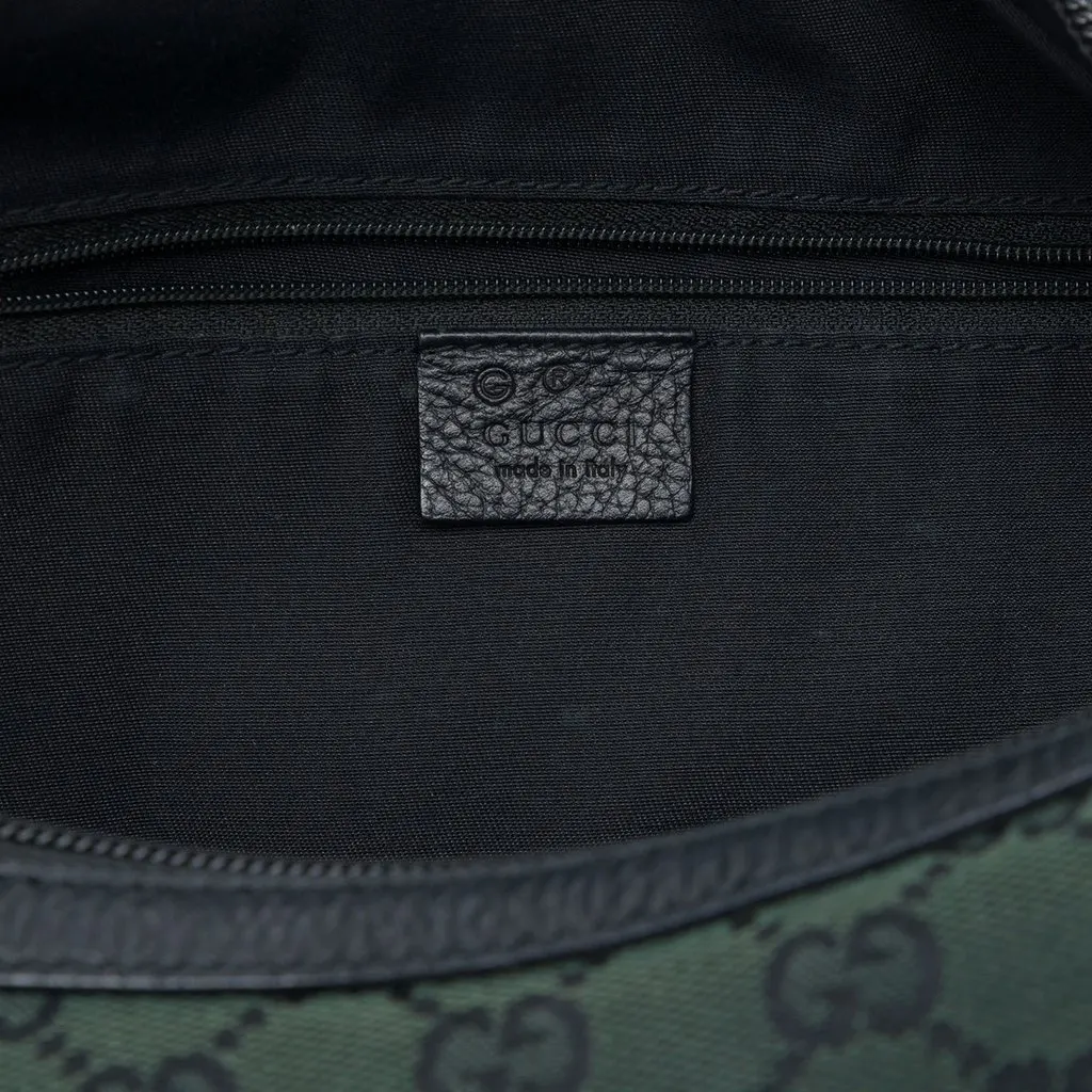 Gucci Large GG Canvas Half Moon Hobo Green Canvas Very good - Box View