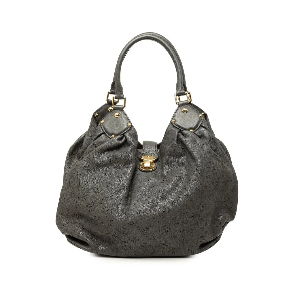 Louis Vuitton Monogram Mahina L Grey Leather Good - Front View