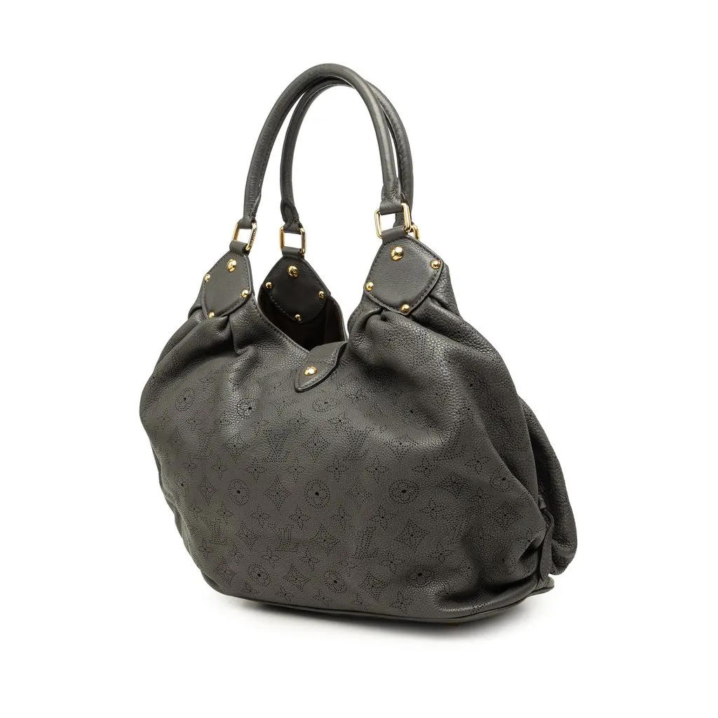Louis Vuitton Monogram Mahina L Grey Leather Good - Back View