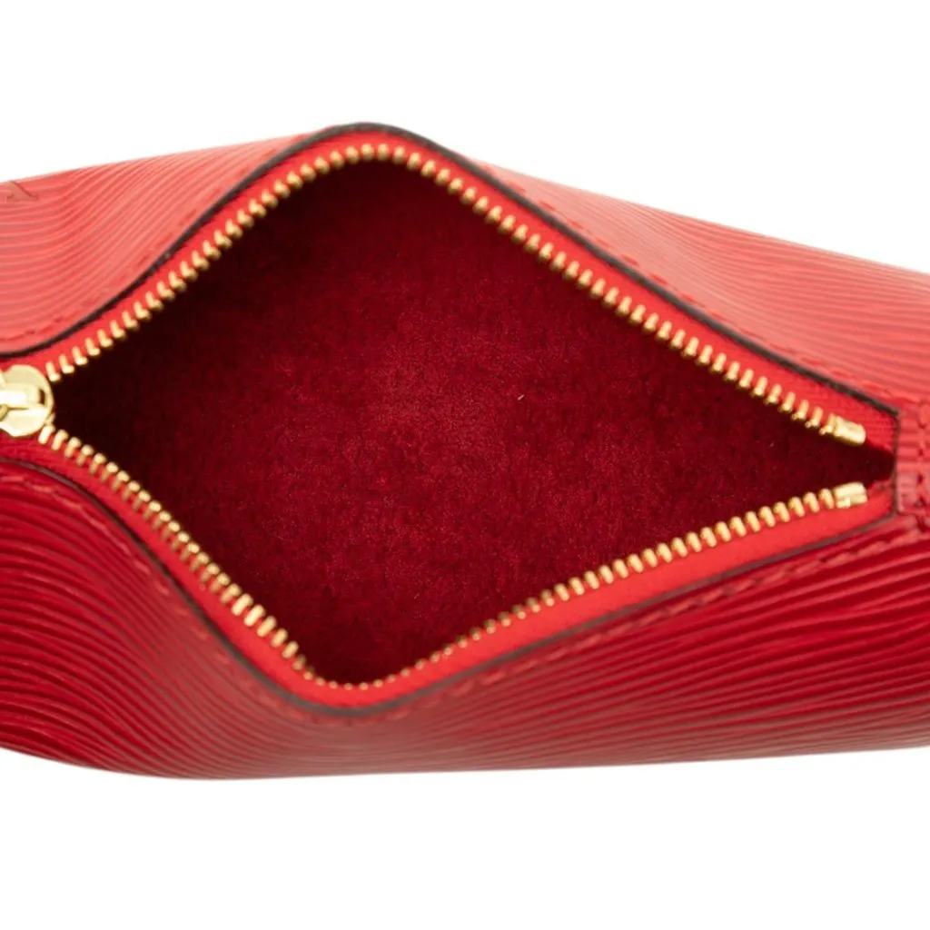 Louis Vuitton Epi Pochette Papillon Red Leather Good - Model View