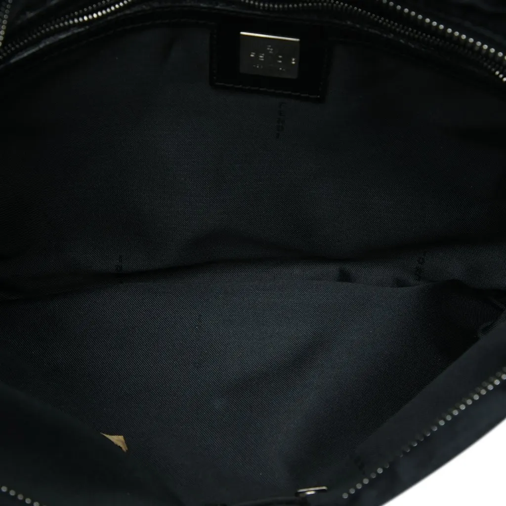 Fendi Zucca Nylon Hobo Black Polyamide Good - Model View