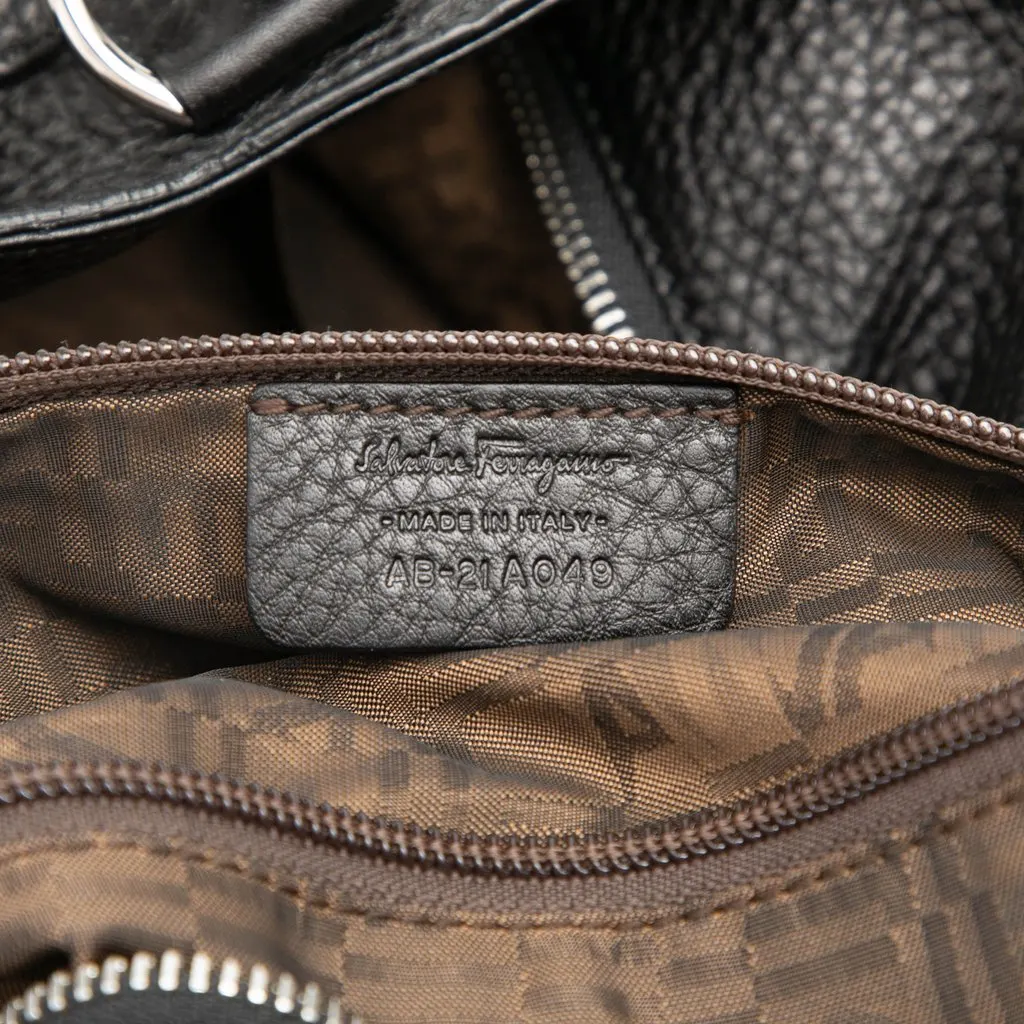 Salvatore Ferragamo Leather Gancini Marisa Handbag Black Leather Very good - Box View