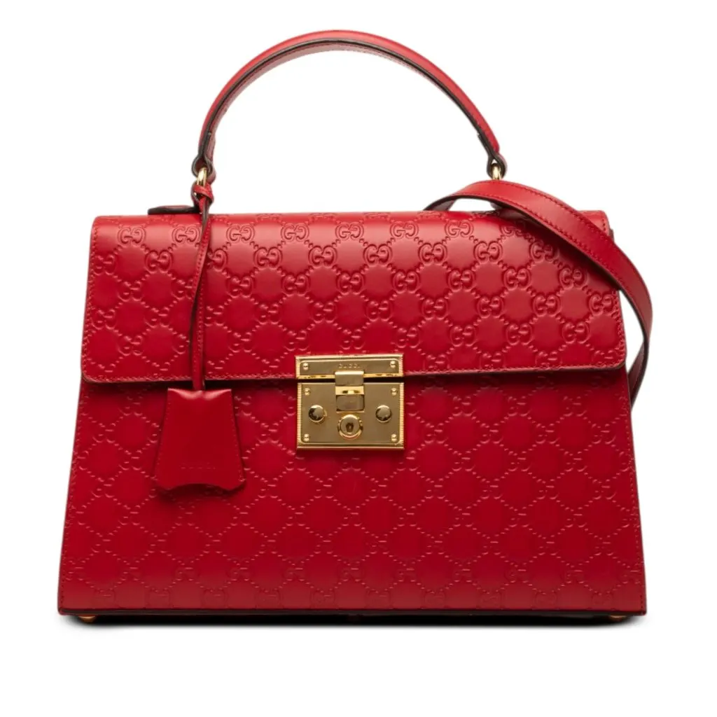 Gucci Guccissima Padlock Top Handle Bag